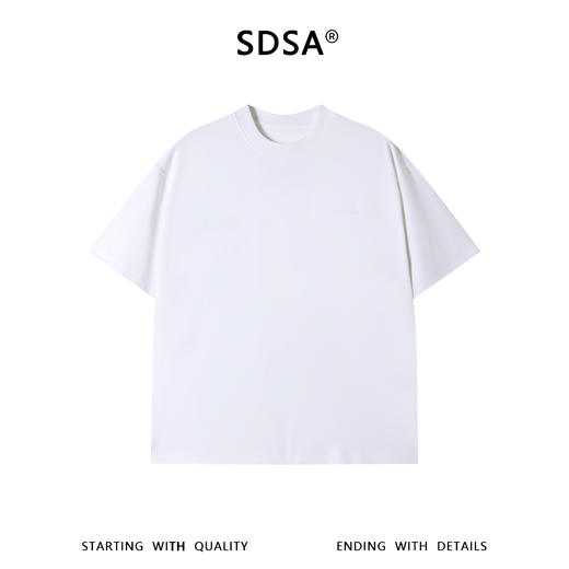 SDSA男装2026新款高贵轻奢美式简约小刺绣字母圆领短袖T恤百搭潮 商品图0