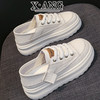 头层牛皮小白鞋子女鞋两穿单鞋新款透气厚底休闲运动板鞋A159 商品缩略图1