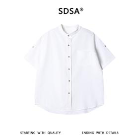 SDSA男装2026新款高贵轻奢立领单口袋短袖衬衫宽松休闲上衣
