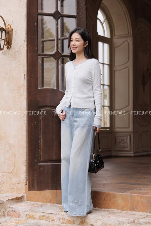 【门店同款】ENJOY夏季破洞水洗蓝阔腿裤 170694261 商品图4