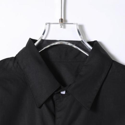 SDSA男装2026新款高贵轻奢日系简约纯色下摆褶皱翻领短袖衬衫百搭 商品图1