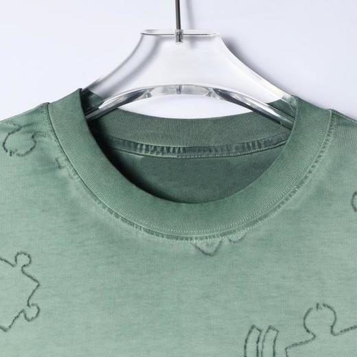 SDSA男装2026新款高贵轻奢拼图暗纹提花短袖T恤宽松圆领休闲上衣 商品图1