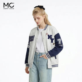 女装棒球领撞色袖卫衣开衫-10052W6212012