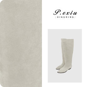 PanYiXiu/潘依绣【堆堆靴】头层牛皮绒面英伦风过膝时装靴长筒靴 QL94202