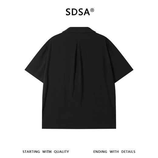 SDSA男装2026新款高贵轻奢潮牌简约褶皱纯色短袖衬衫显瘦百搭上衣 商品图4