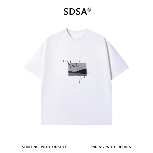SDSA男装2026新款高贵轻奢美式简约趣味字母印花圆领短袖T恤百搭 商品图0