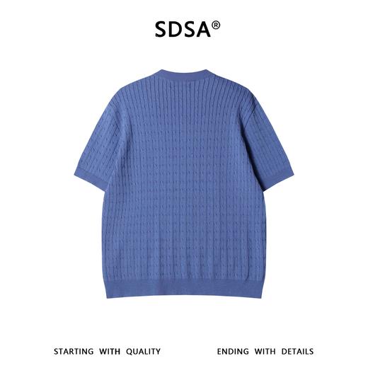 SDSA男装2026新款高贵轻奢绞花针织亨利领短袖Polo衫宽松休闲上衣 商品图4