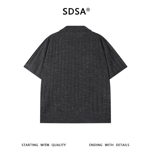 SDSA男装2026新款高贵轻奢慵懒风竖纹设计海鸥领短袖T恤百搭休闲 商品图4