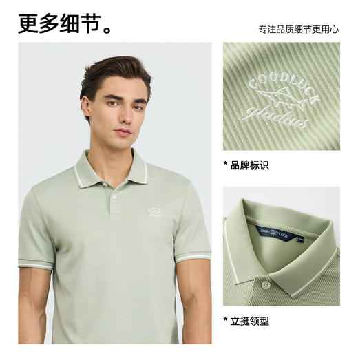 【莫代尔】德鲨浅绿色短袖上衣翻领T恤2026夏新款休闲男装POLO衫 商品图1