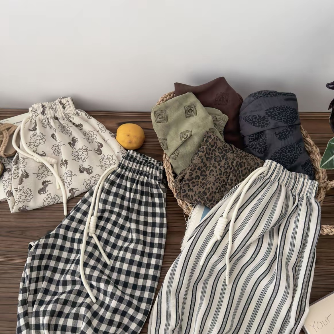 【曼龙严选】39.9任选2件‼️2026夏款儿童苎 麻森系防蚊裤自带天然 凉感念物理防蚊不闷汗