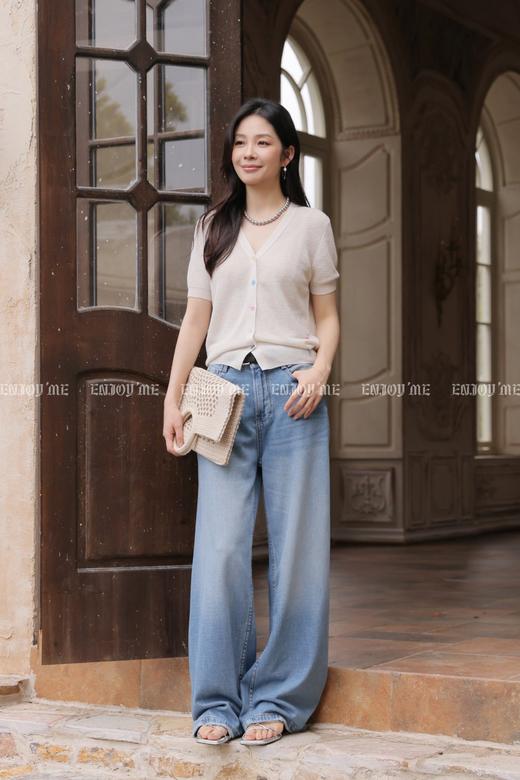 【门店同款】ENJOY夏季苏丹蓝细闪阔腿裤 170496723 商品图0