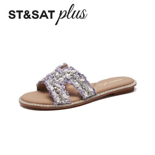 星期六26夏新款夏日漫游织钻平底凉拖SSE2110393 商品图3
