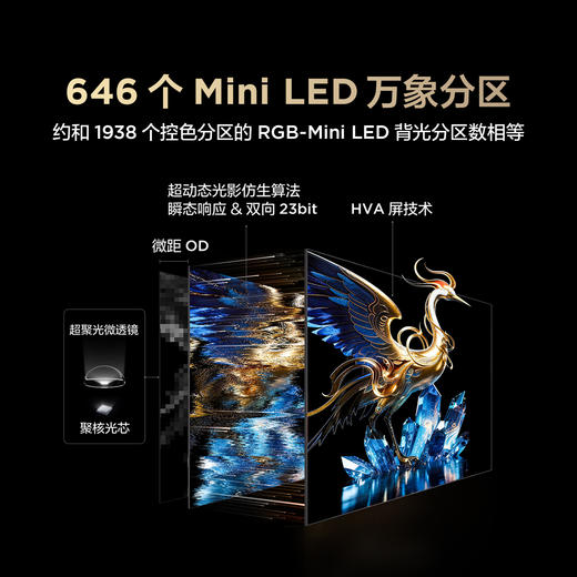 【FFALCON雷鸟】65鹤7 26款 65英寸 SQD-Mini LED 超级蝶翼星曜屏 平板电视65R79A 商品图4
