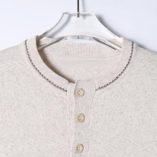 SDSA男装2026新款高贵轻奢波浪纹提花亨利领宽松针织短袖 商品图1