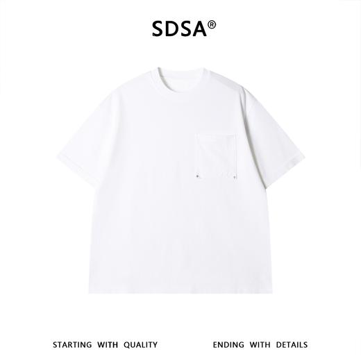 SDSA男装2026新款轻奢肌理感铆钉贴袋短袖T恤宽松圆领休闲上衣 商品图0