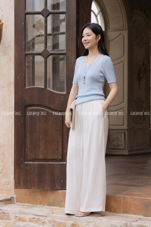 【门店同款】ENJOY夏季V领短袖针织上衣 170747705 商品图11