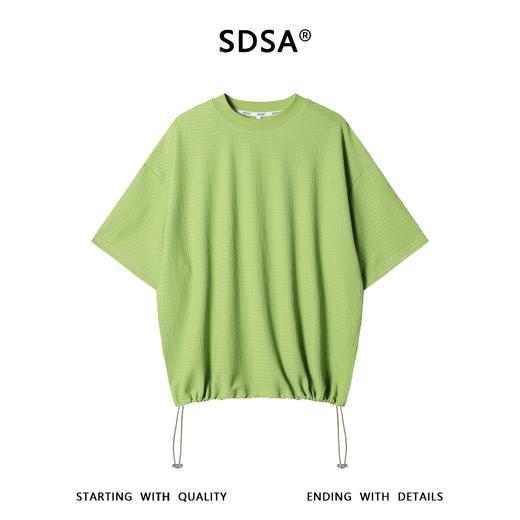 SDSA男装2026新款高贵轻奢抽绳下摆肌理感短袖T恤宽松圆领上衣 商品图0
