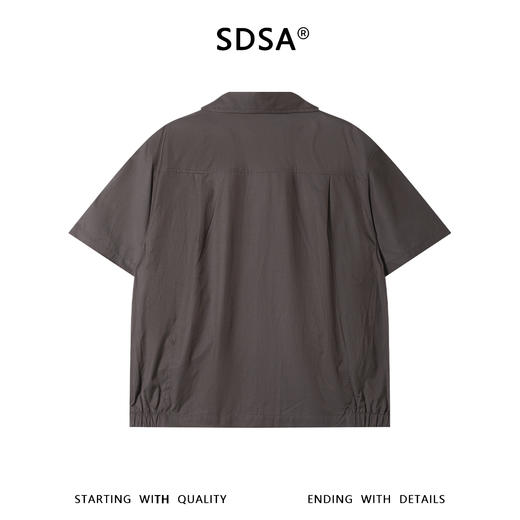 SDSA男装2026新款高贵轻奢潮牌时尚纯色拉链翻领短袖衬衫宽松上衣 商品图1