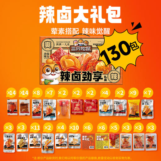 三只松鼠 辣卤升级款_辣卤荤素礼盒/升级款/130袋-fx 商品图1