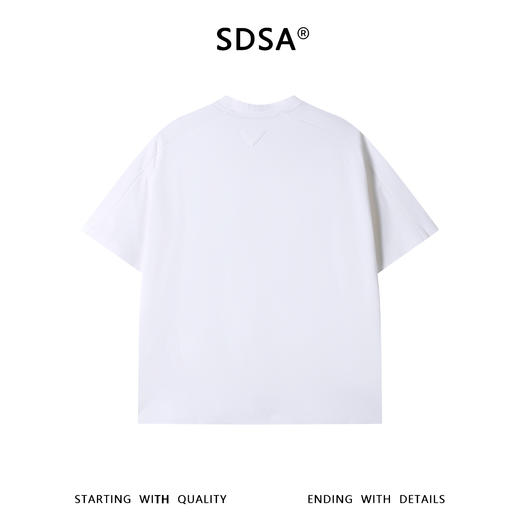 SDSA男装2026新款轻奢极简风口袋圆领短袖T恤后背倒三角设计百搭 商品图4
