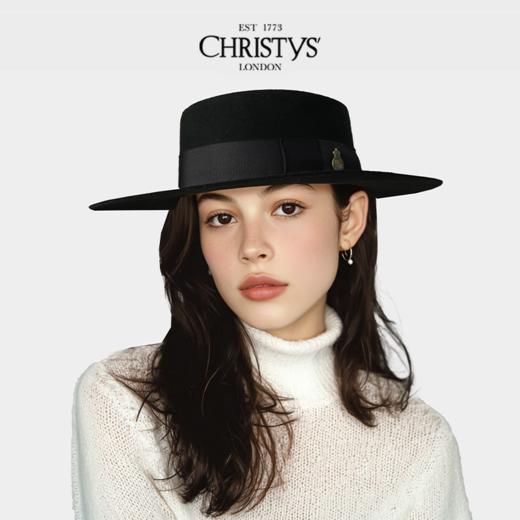 【英国王室御用品牌】Christys羊毛Canotier平顶康康帽徽章款 商品图1