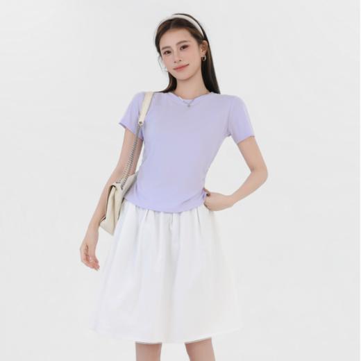 收腰显瘦~【板嫣莱赛尔褶皱正肩T恤】93%莱赛尔+7%氨纶的黄金比例 轻盈透气 吸汗不闷热 高弹力 面料柔滑细腻 上身凉丝丝的 收腰版型藏住小肚腩 修饰腰臀线 商品图5