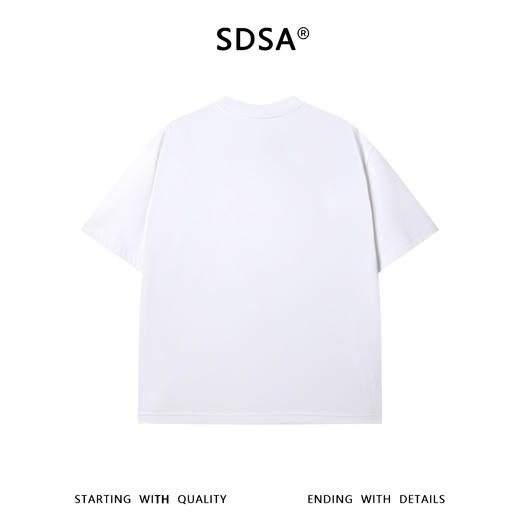 SDSA男装2026新款高贵轻奢韩系简约撞色刺绣线条圆领短袖T恤百搭 商品图1