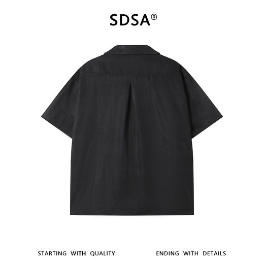 SDSA男装2026新款高贵轻奢简约纯色解构拼接短袖衬衫小众设计百搭 商品图1