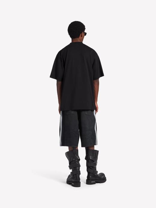 高街复古印花tee，上身真的好帅。胸前大印花宽松情侣t恤E040858 商品图7