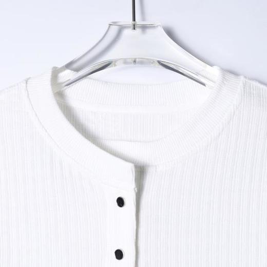 SDSA男装2026新款肌理感半纽扣亨利领短袖T恤宽松圆领休闲上衣 商品图1