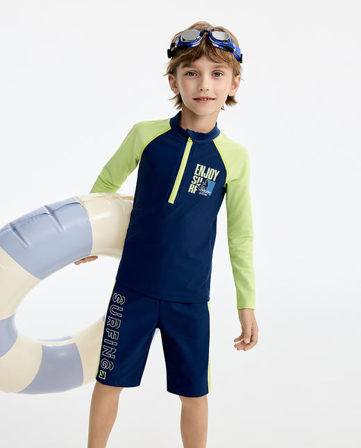 【店庆提前购】8楼爱慕儿童Aimer Kids男孩假日冲浪长袖泳衣AK267L481，吊牌价359元/件 商品图1