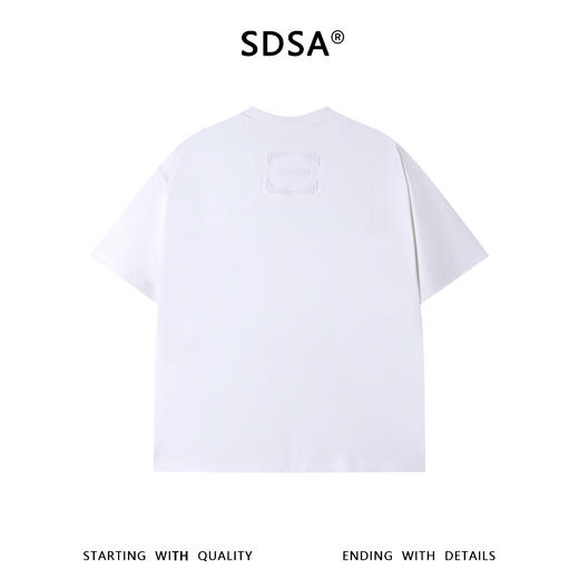 SDSA男装2026新款高贵轻奢美式简约小刺绣字母圆领短袖T恤百搭潮 商品图4