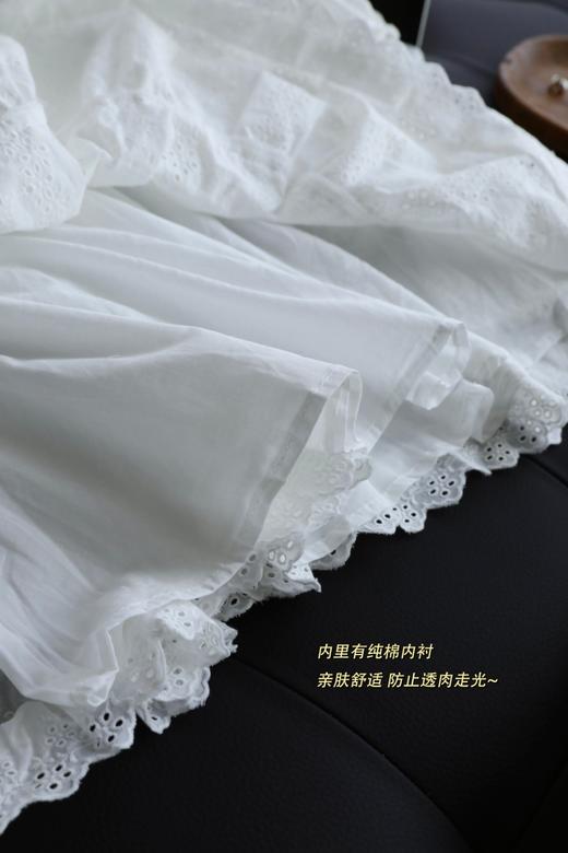 pure*荷叶边立领雕孔绣花a字连衣裙 商品图13