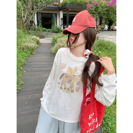 <曾小咸推荐>4.9现货秒杀 ！微信超特价！韩系彩点印花长袖t 日常159.99 立减100 秒杀59.99！！ 商品图1