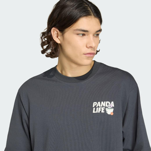 Adidas阿迪达斯PANDA CHILL HOOP T-SHIRT 纯棉运动宽松短袖T恤KB4852 商品图4