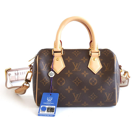 【95新】LV路易威登SPEEDY 系列M46222老花奶茶色肩带speedy20手提单肩包女士300326AK12 商品图0