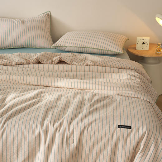 怕热爱出汗的“救命被”！纯棉超吸汗！恒源祥 2026新款无印风色织全棉贝壳绣棉花夏被空调被/床单/枕套  透气舒适 多规格可选 商品图8