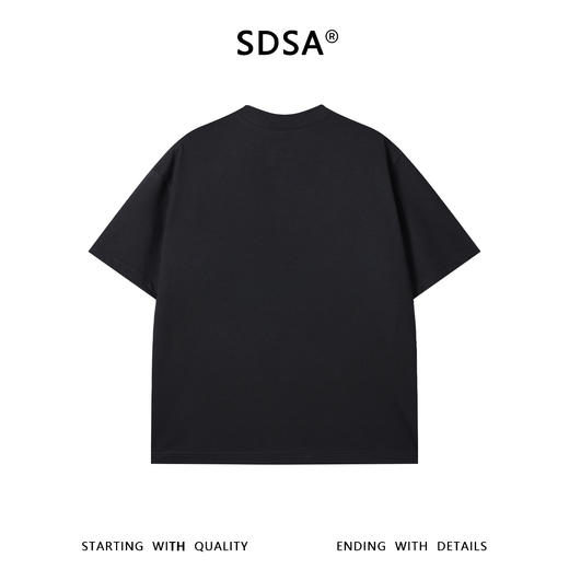 SDSA男装2026新款高贵轻奢韩系简约撞色刺绣线条圆领短袖T恤百搭 商品图1
