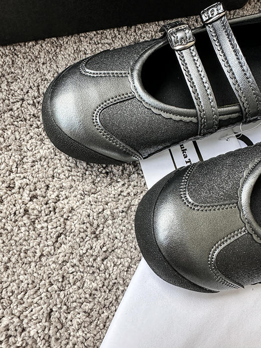 THS-无 鬼冢家  女士低调珠光银闪露背鞋 女士玛丽珍  BZ1284 商品图3