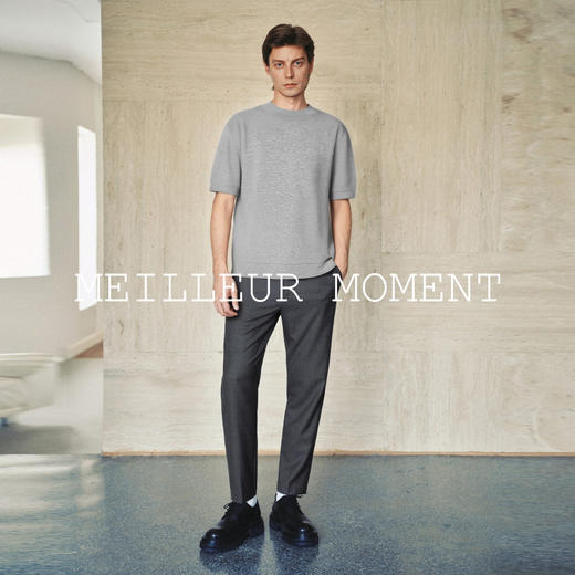 【男装】【商场同款】窦骁代言MM麦檬男装短袖圆领经典休闲低奢上衣T恤9H2130131 商品图4