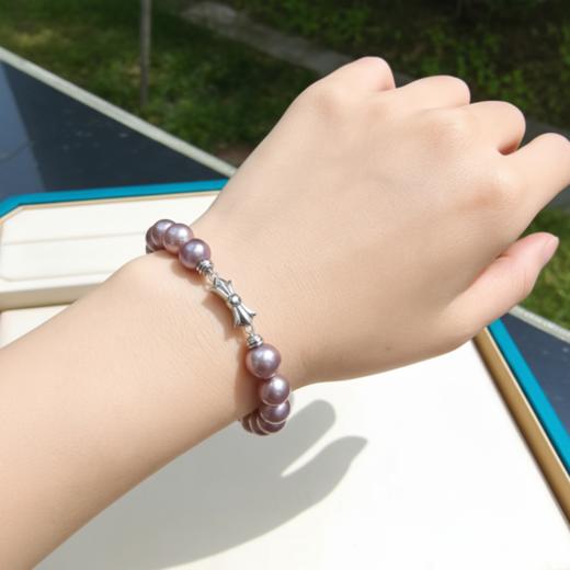 妖紫色爱迪生 11-12mm大颗粒珍珠手链 纯银扣 梦幻吸睛 [发：39] 商品图2