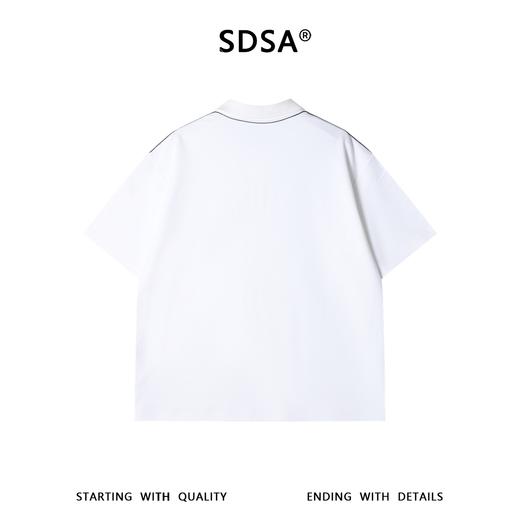 SDSA男装2026新款高贵轻奢商务简约明线口袋纽扣翻领短袖T恤百搭 商品图4