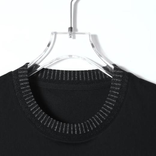 SDSA男装2026新款轻奢韩系简约拼接撞色领口设计圆领短袖T恤百搭 商品图1