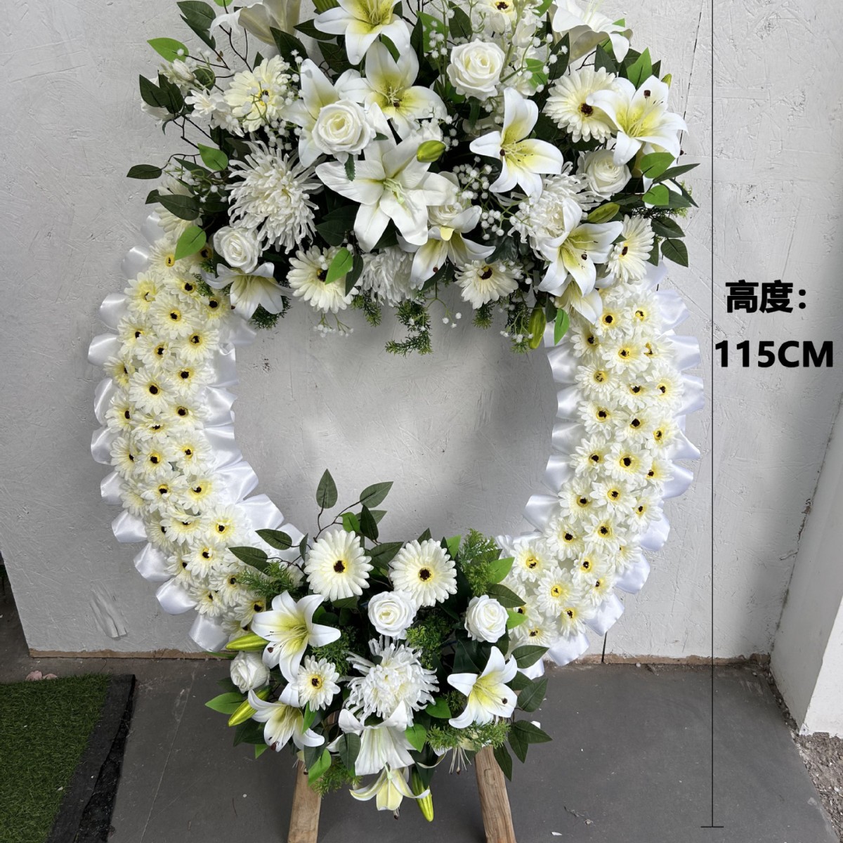 白事殡葬花圈仿真菊花祭祀花圈殡仪馆追悼会用品款式7