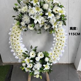 白事殡葬花圈仿真菊花祭祀花圈殡仪馆追悼会用品款式7
