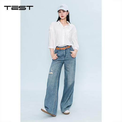 夏上新松弛感冰丝半拉链薄款透气显瘦设计感衬衣1262026 商品图1