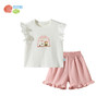 贝贝怡小飞袖凉感套装夏季新款女童轻薄透气短袖T恤短裤两件套ZB2FT025 商品缩略图3