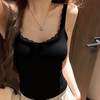 纯欲bm风蕾丝花边吊带背心女带胸垫蝴蝶结固定杯打底清纯甜美上衣 商品缩略图1