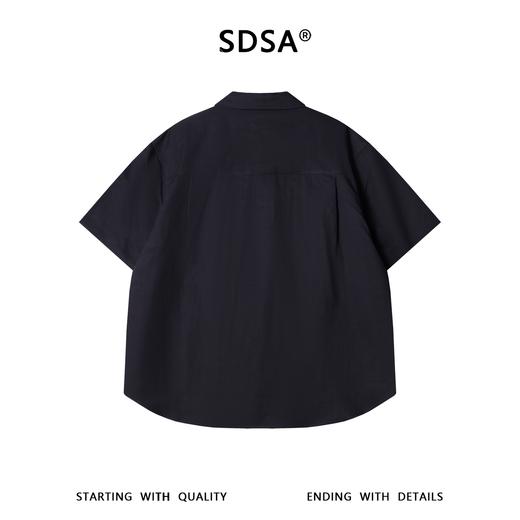 SDSA男装2026新款高贵轻奢日系纯色明线翻领短袖衬衫百搭宽松上衣 商品图4