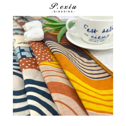 PanYiXiu/潘依绣桑蚕丝绵羊毛马儿大三角丝巾 26新款 KW25038 商品图3